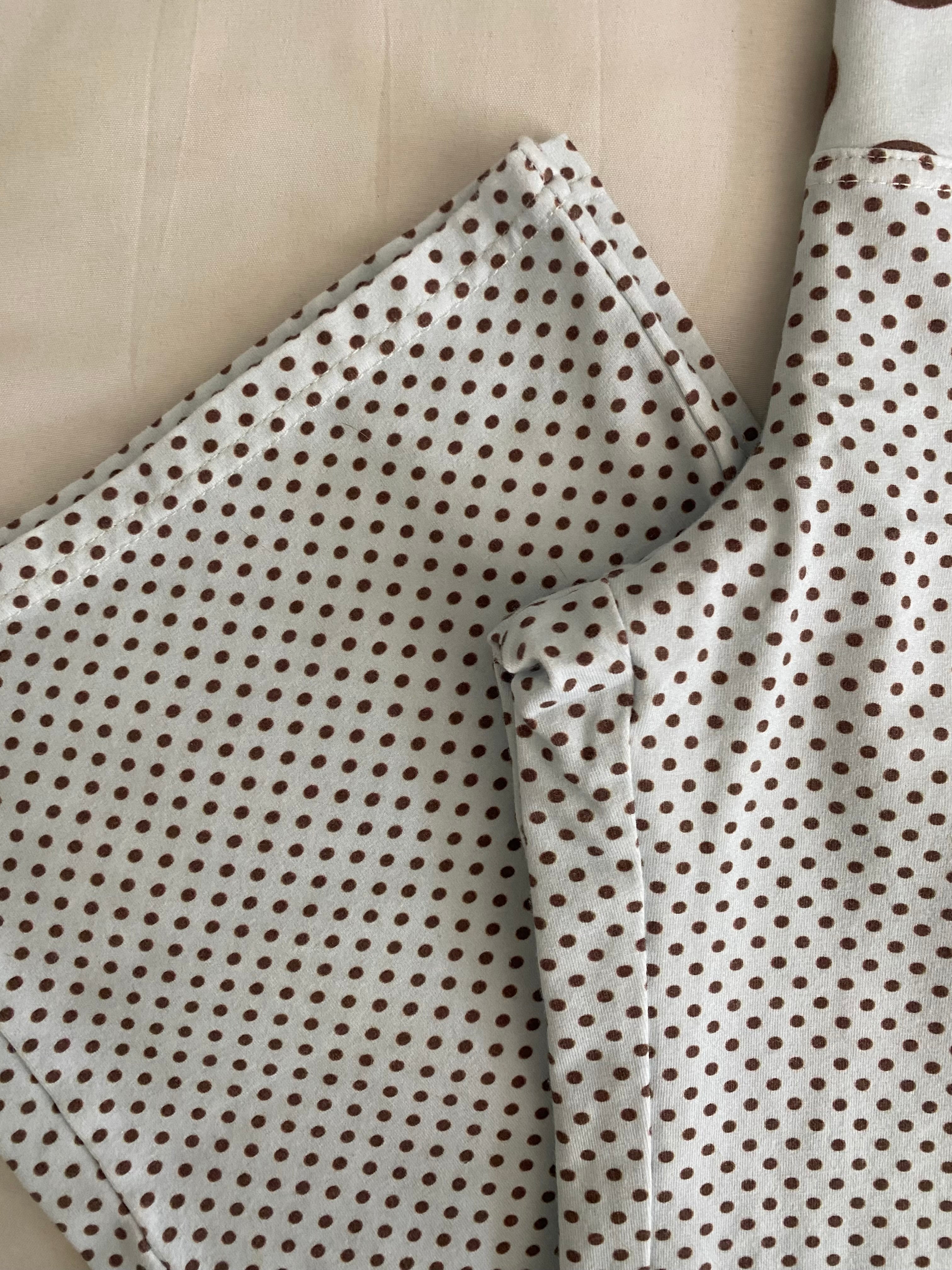 blue & brown polka dot pants