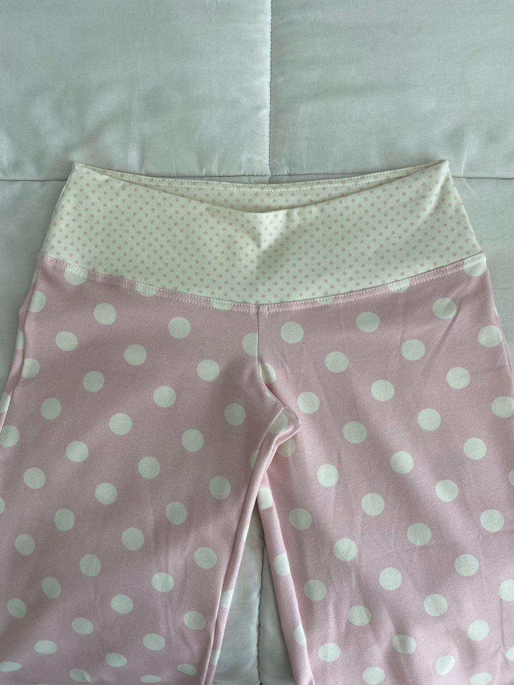 pink & cream large polka dot pants