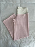 pink & cream silver button pants