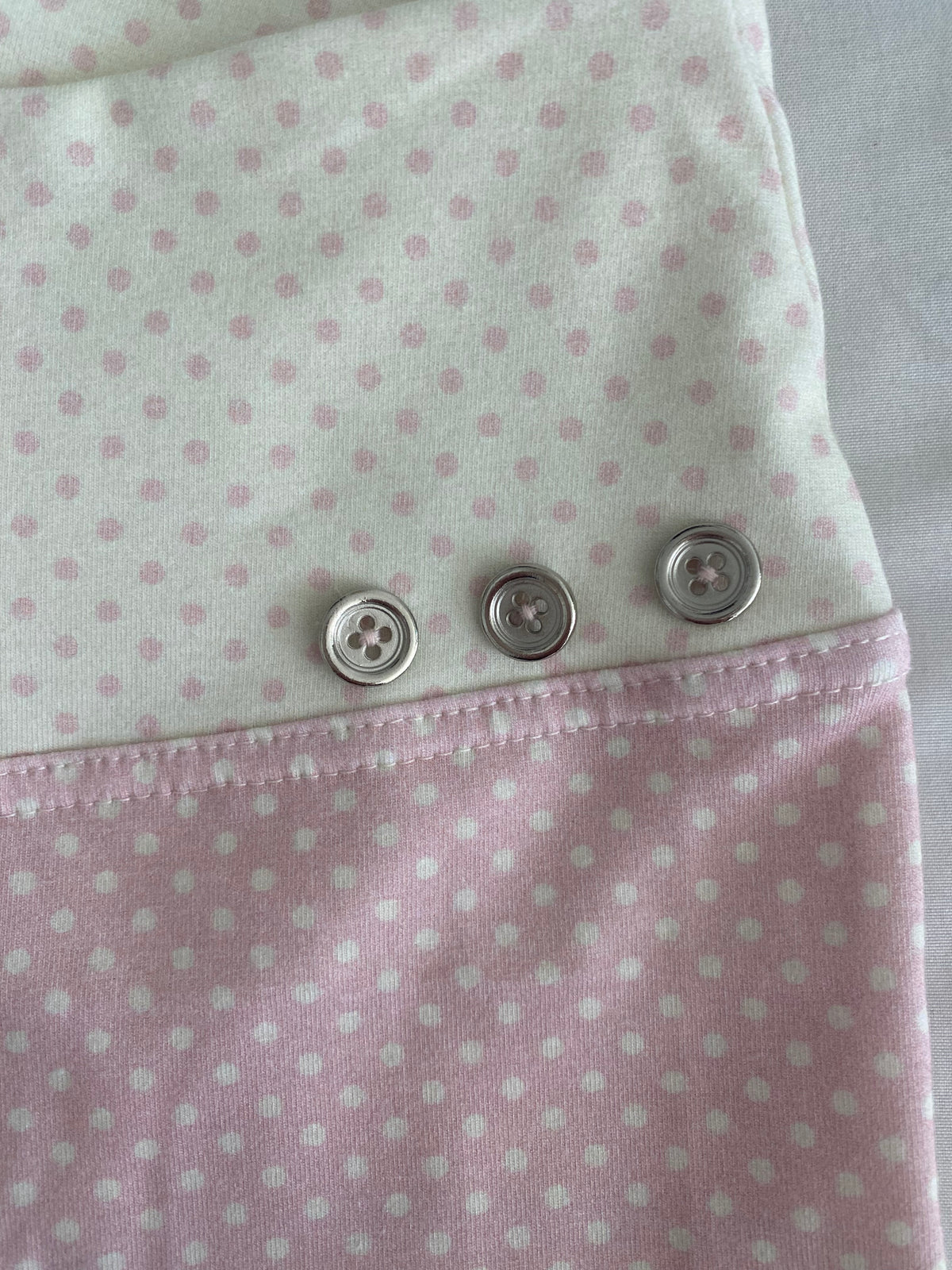 pink & cream silver button pants