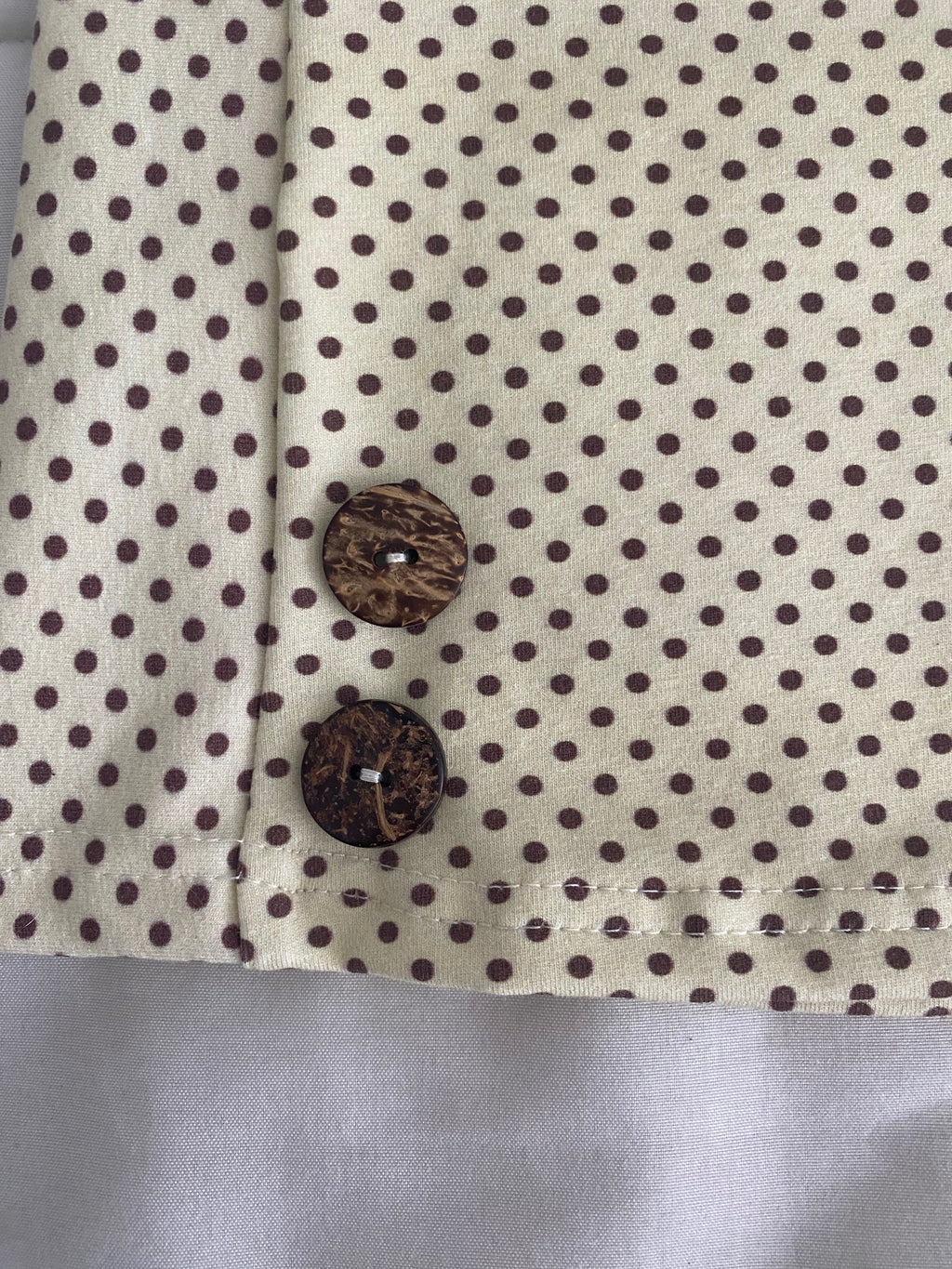 yellow & brown polka dot top