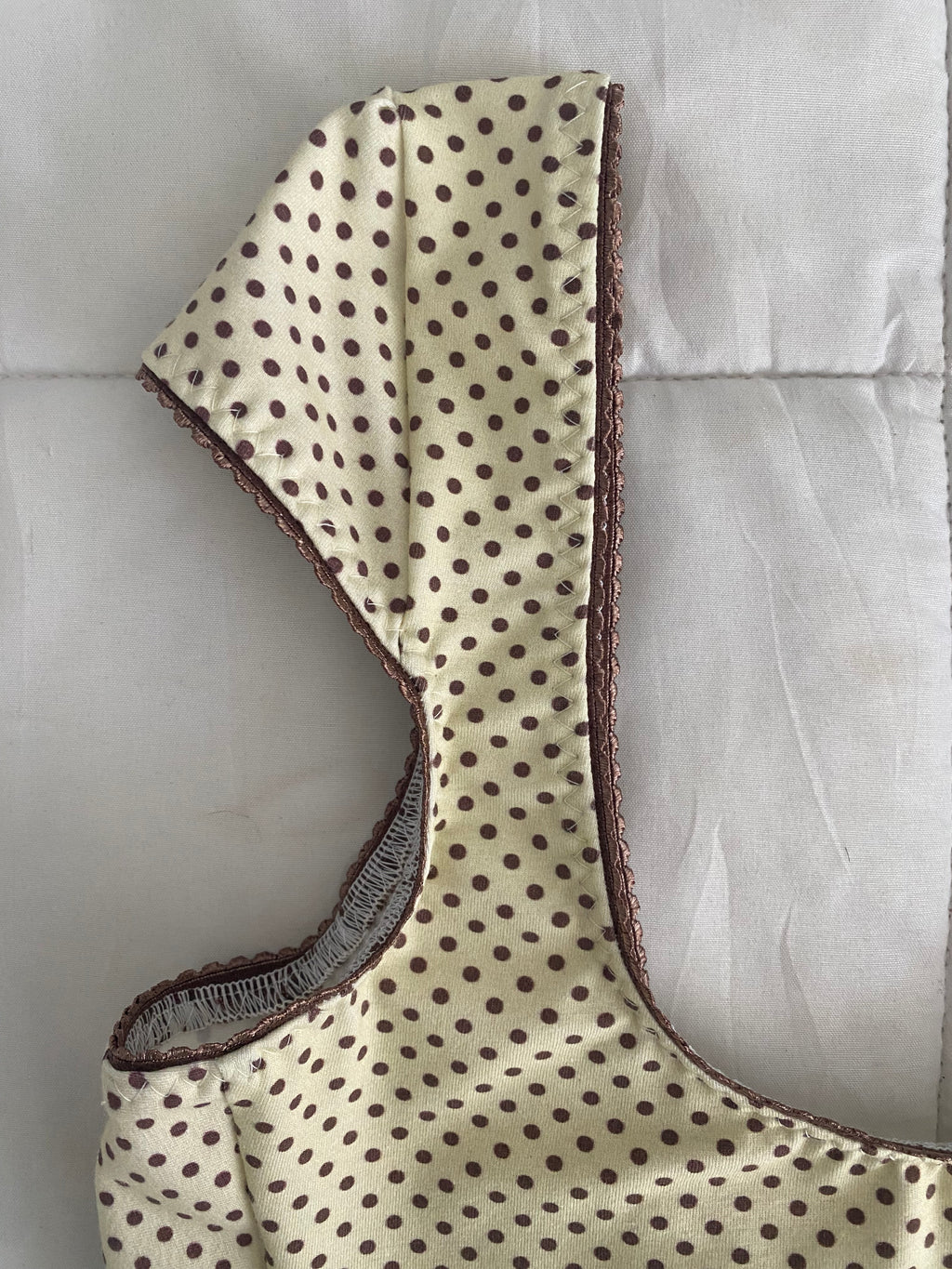 yellow & brown polka dot top