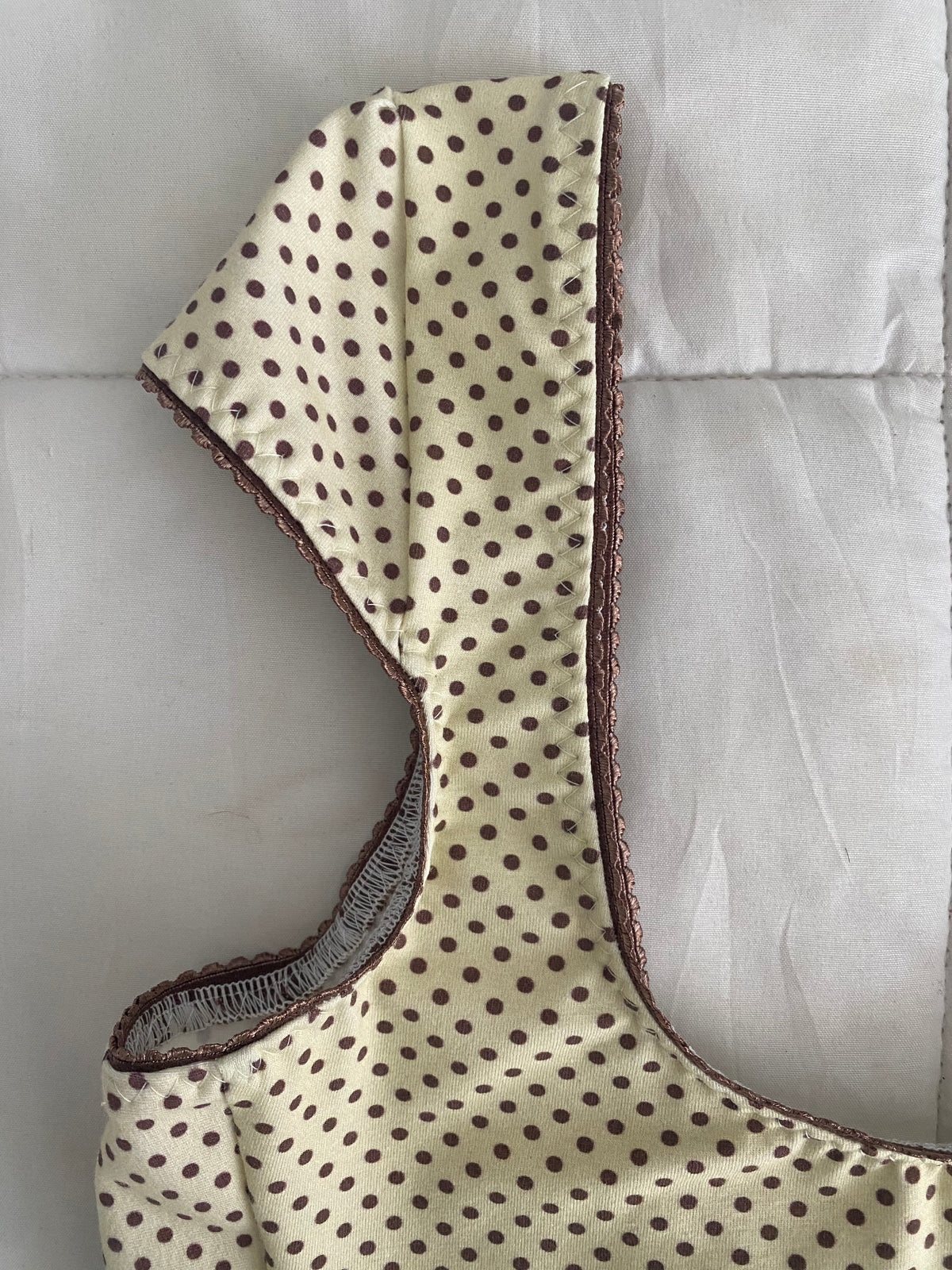yellow & brown polka dot top