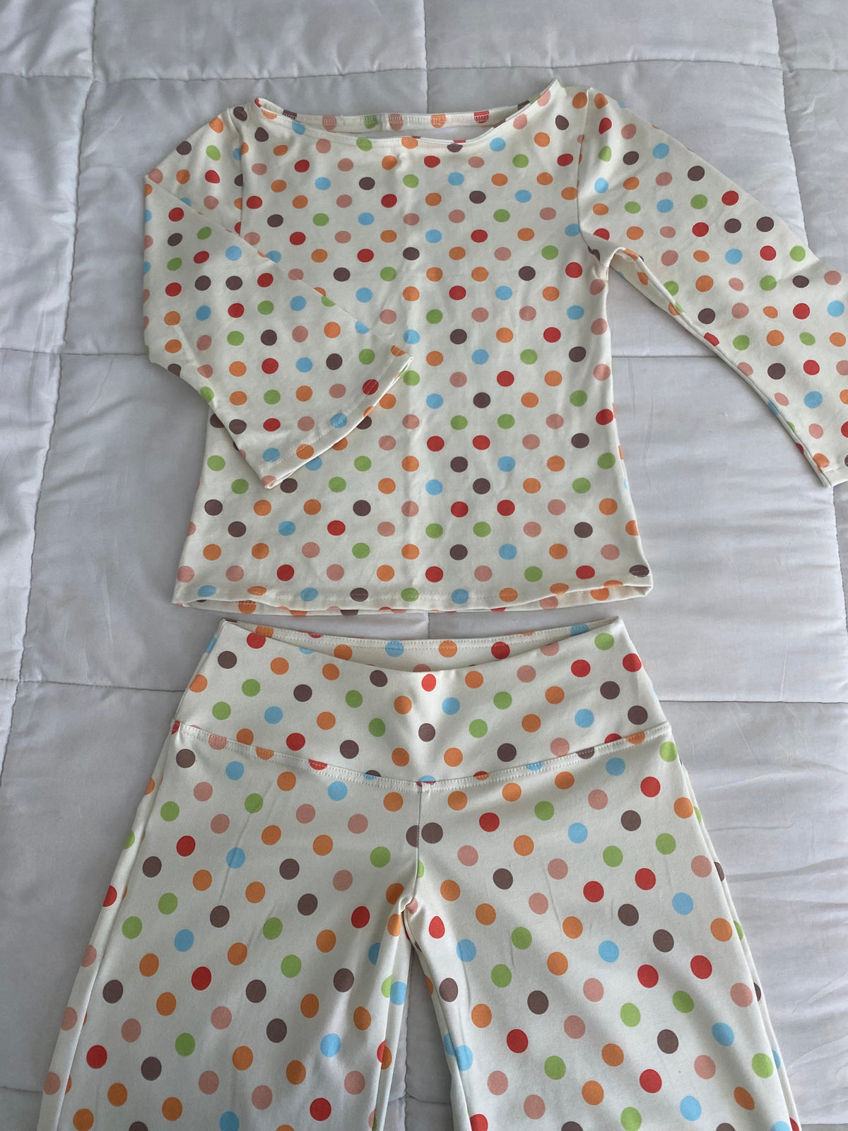 multicolored large polka dot pants