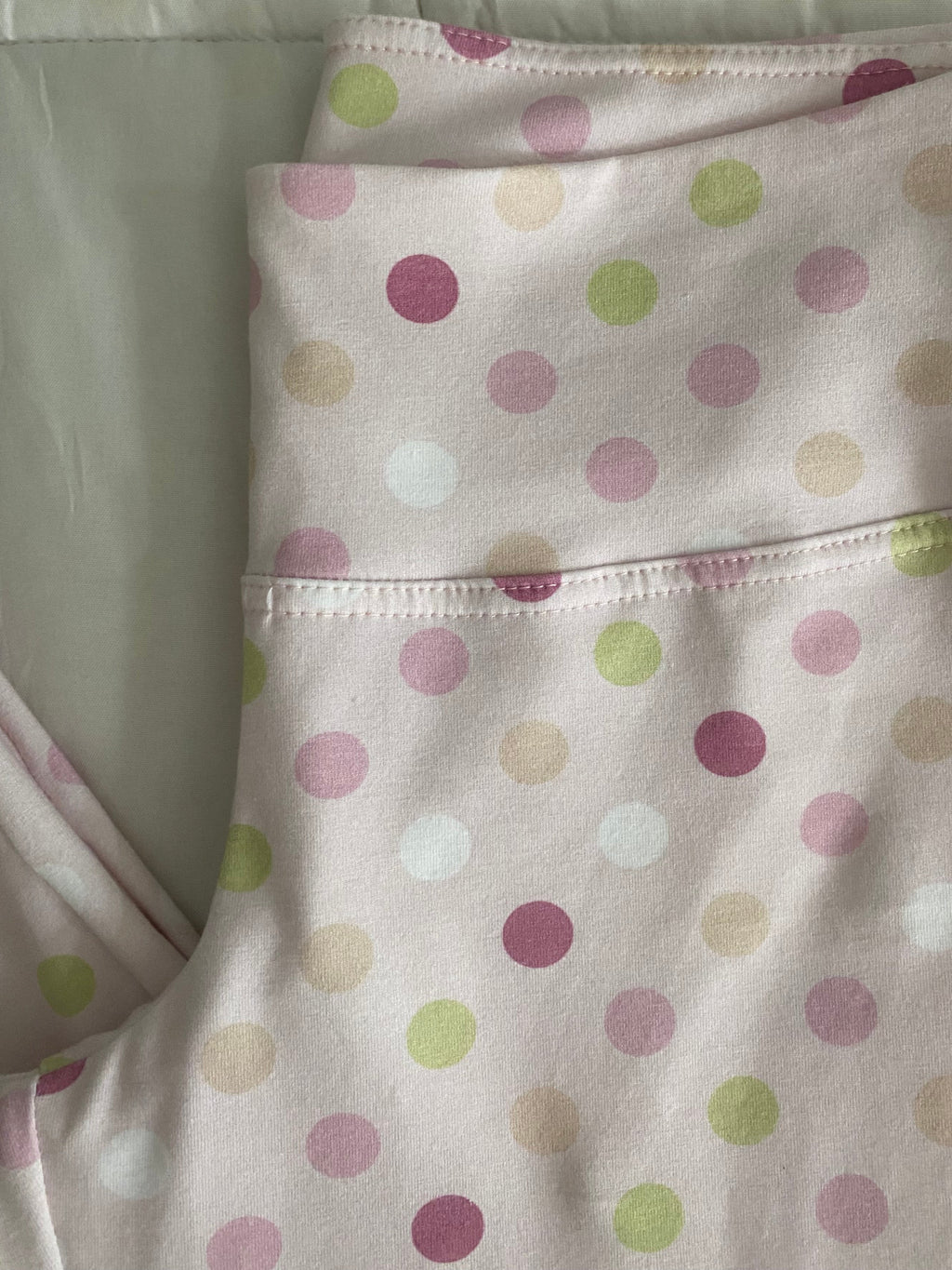 large polka dot pants in pink