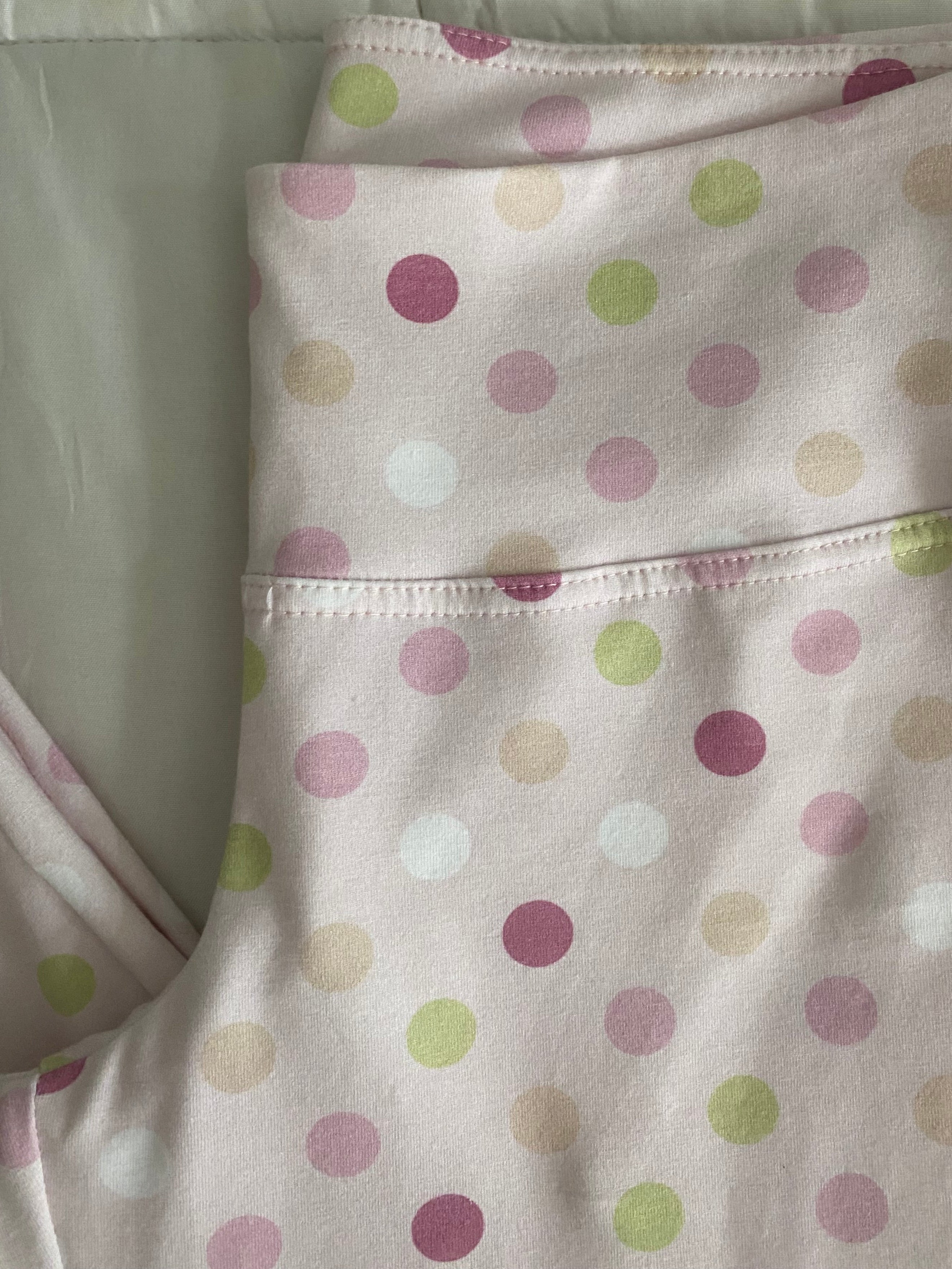 large polka dot pants in pink