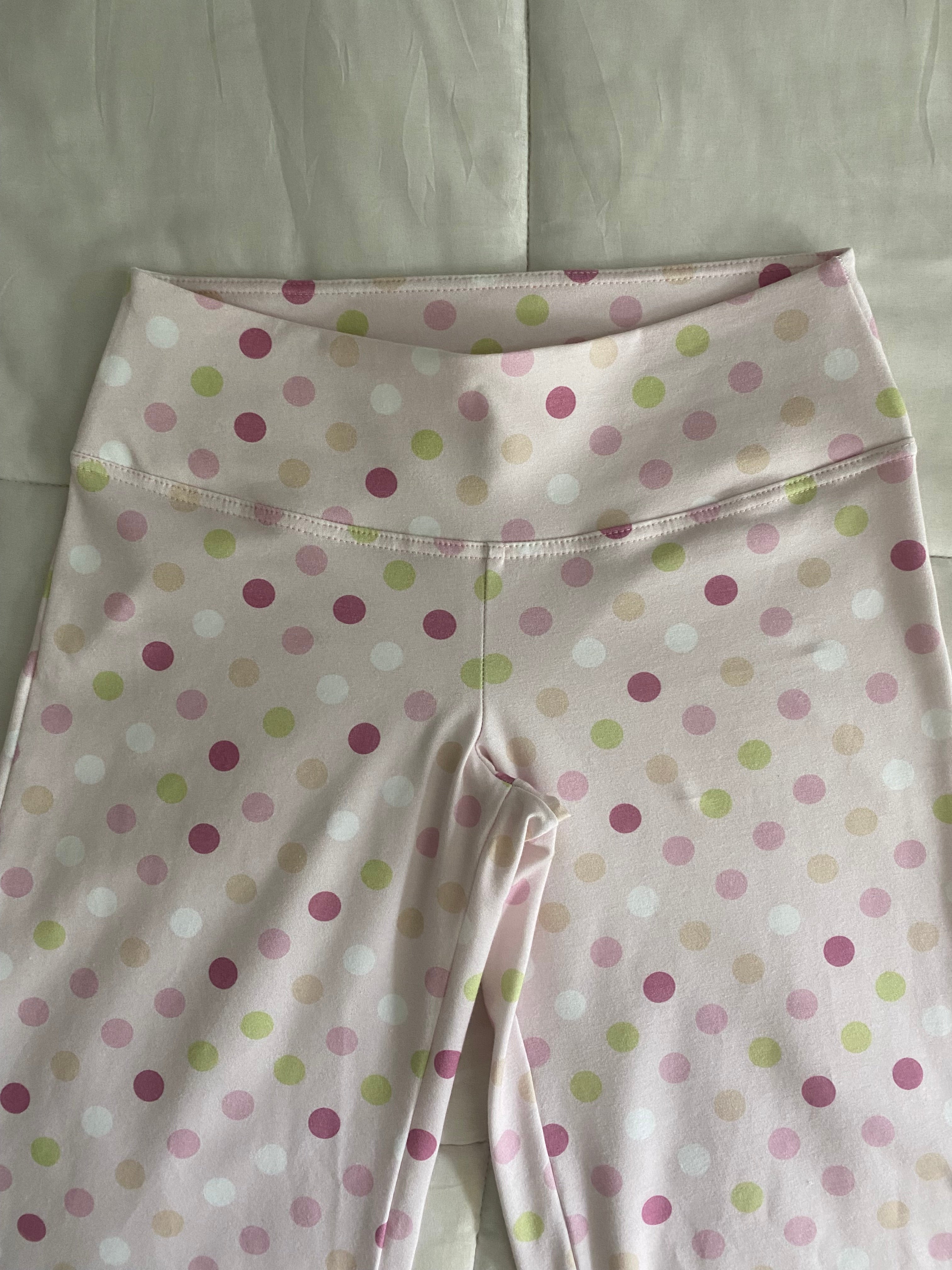 large polka dot pants in pink