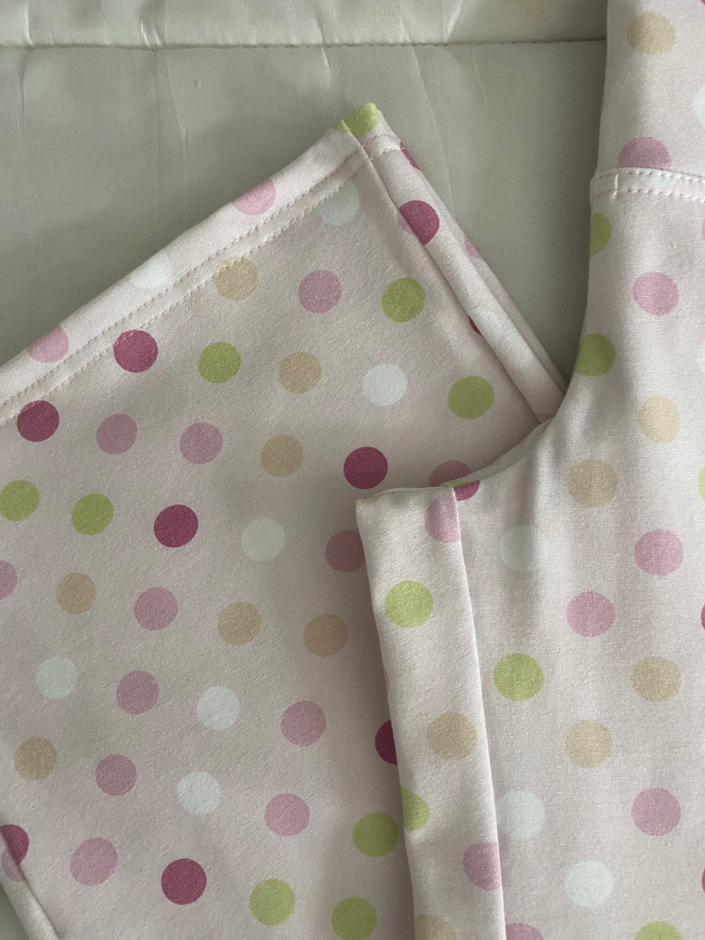 large polka dot pants in pink
