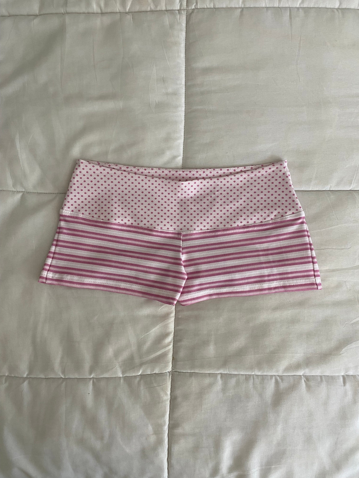 light & dark pink stripe/polka dot shorts