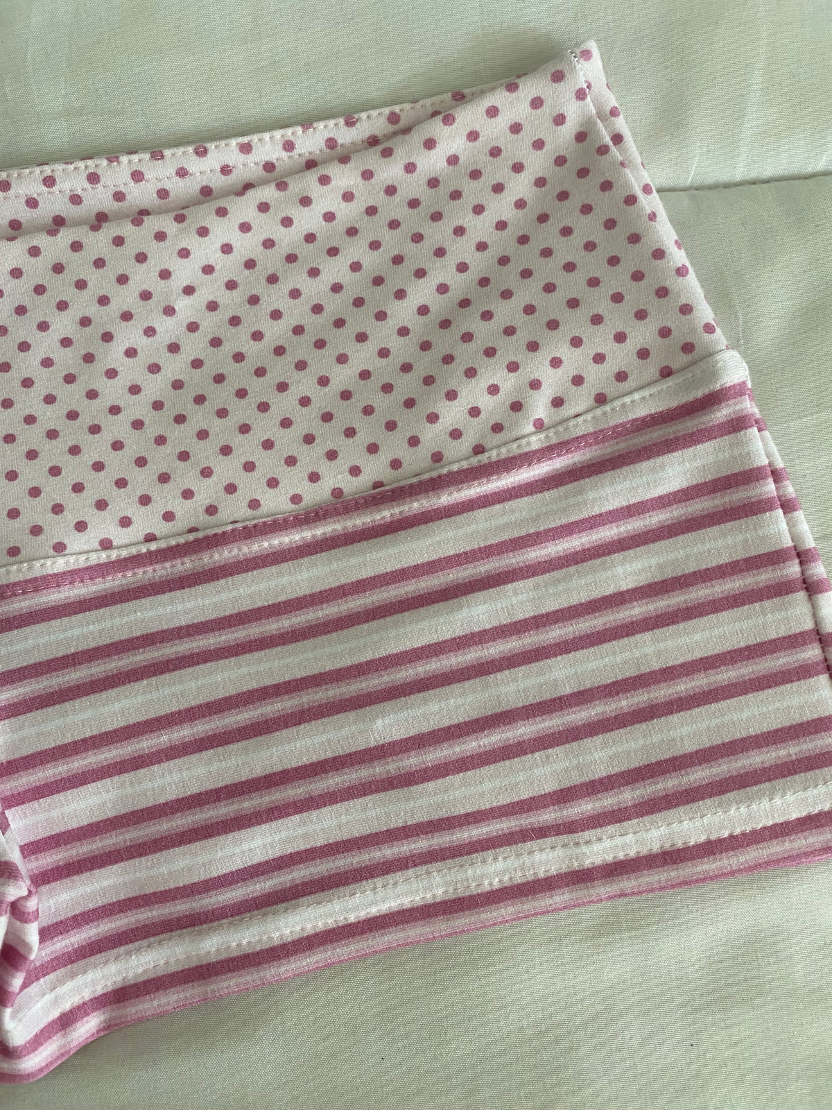 light & dark pink stripe/polka dot shorts