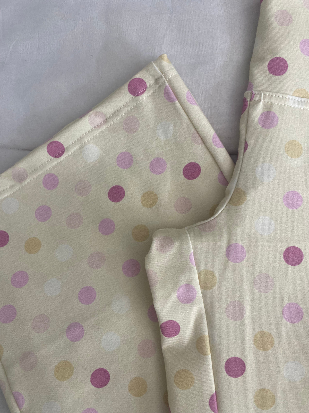 large polka dot pants in yellow
