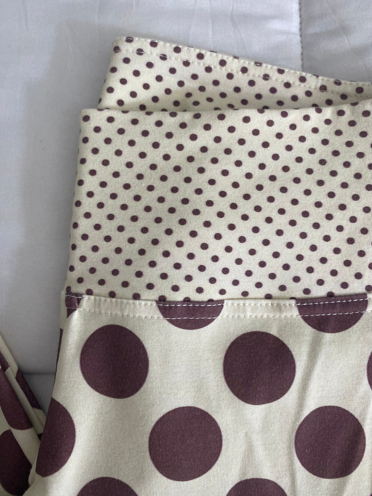 yellow & brown polka dot pants