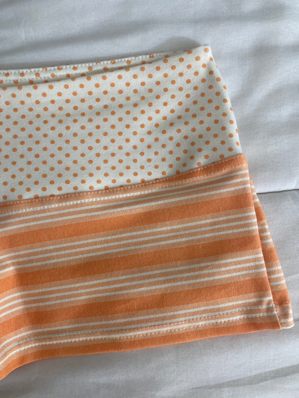 orange striped/polka dot shorts