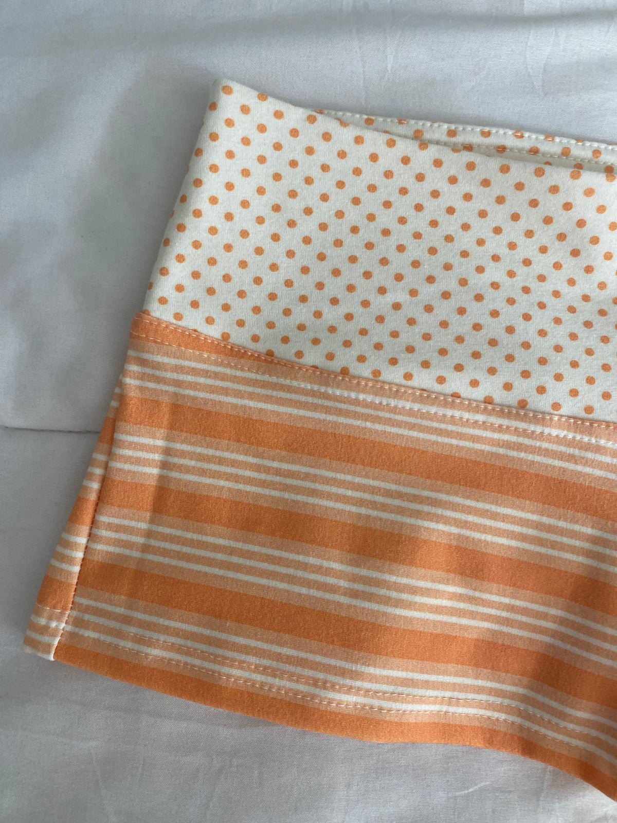 orange striped/polka dot shorts