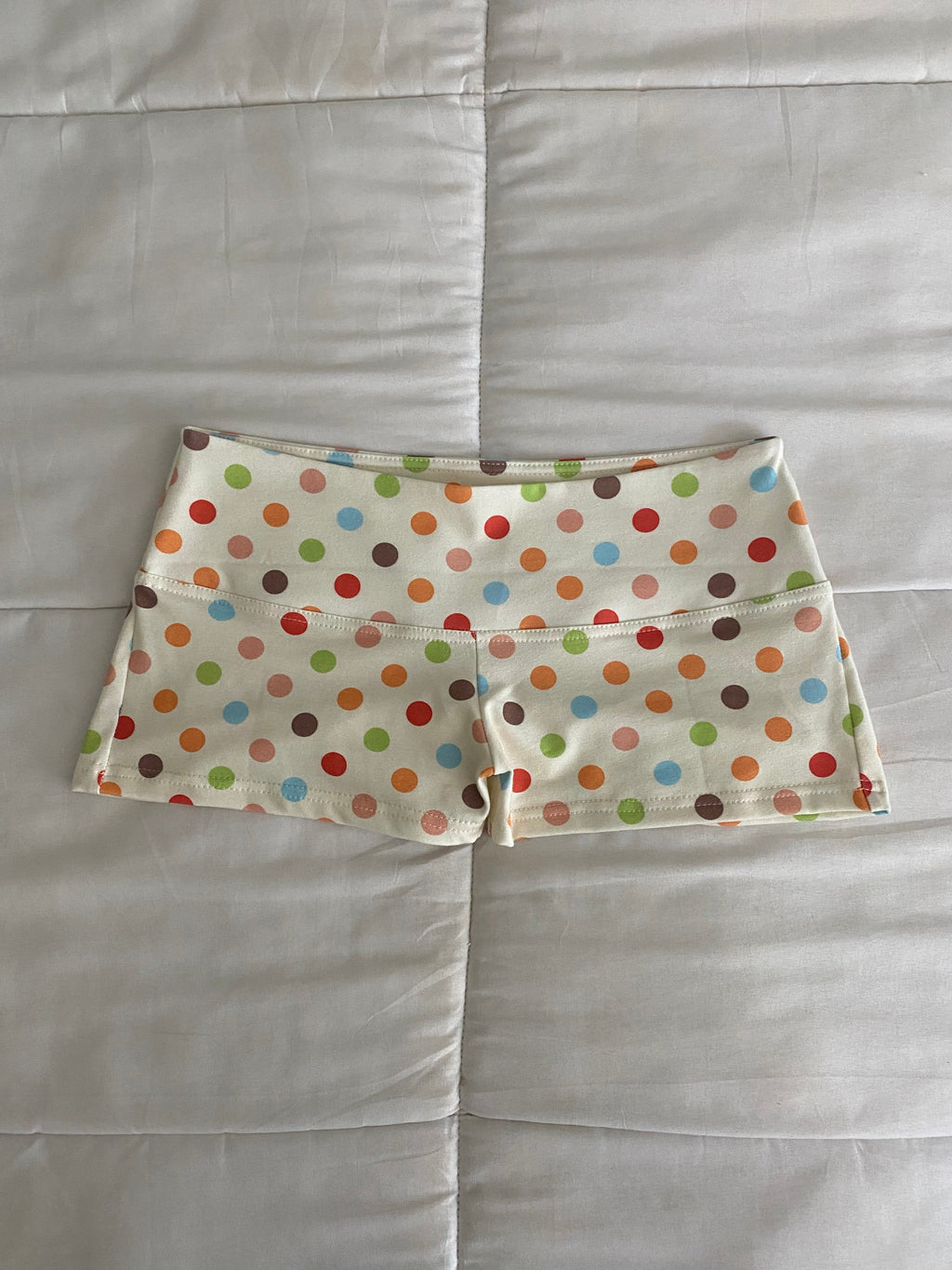 multicolored large polka dot shorts