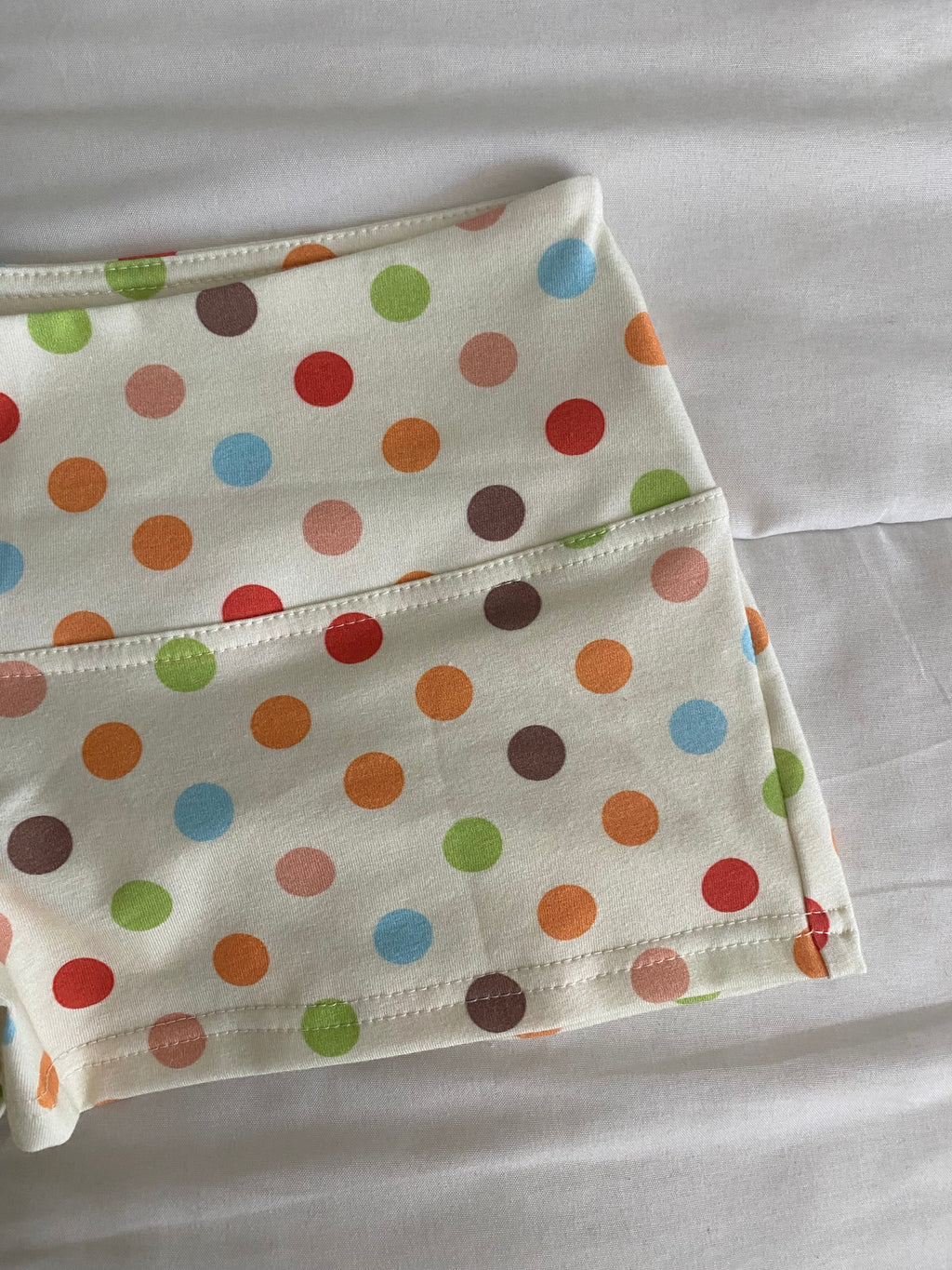 multicolored large polka dot shorts