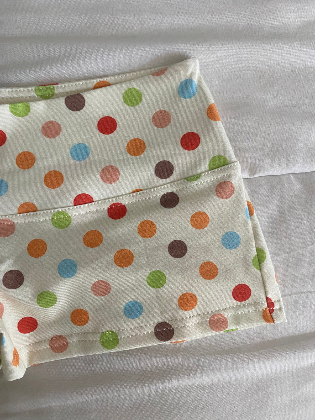 multicolored large polka dot shorts