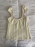 pink & green striped babydoll top