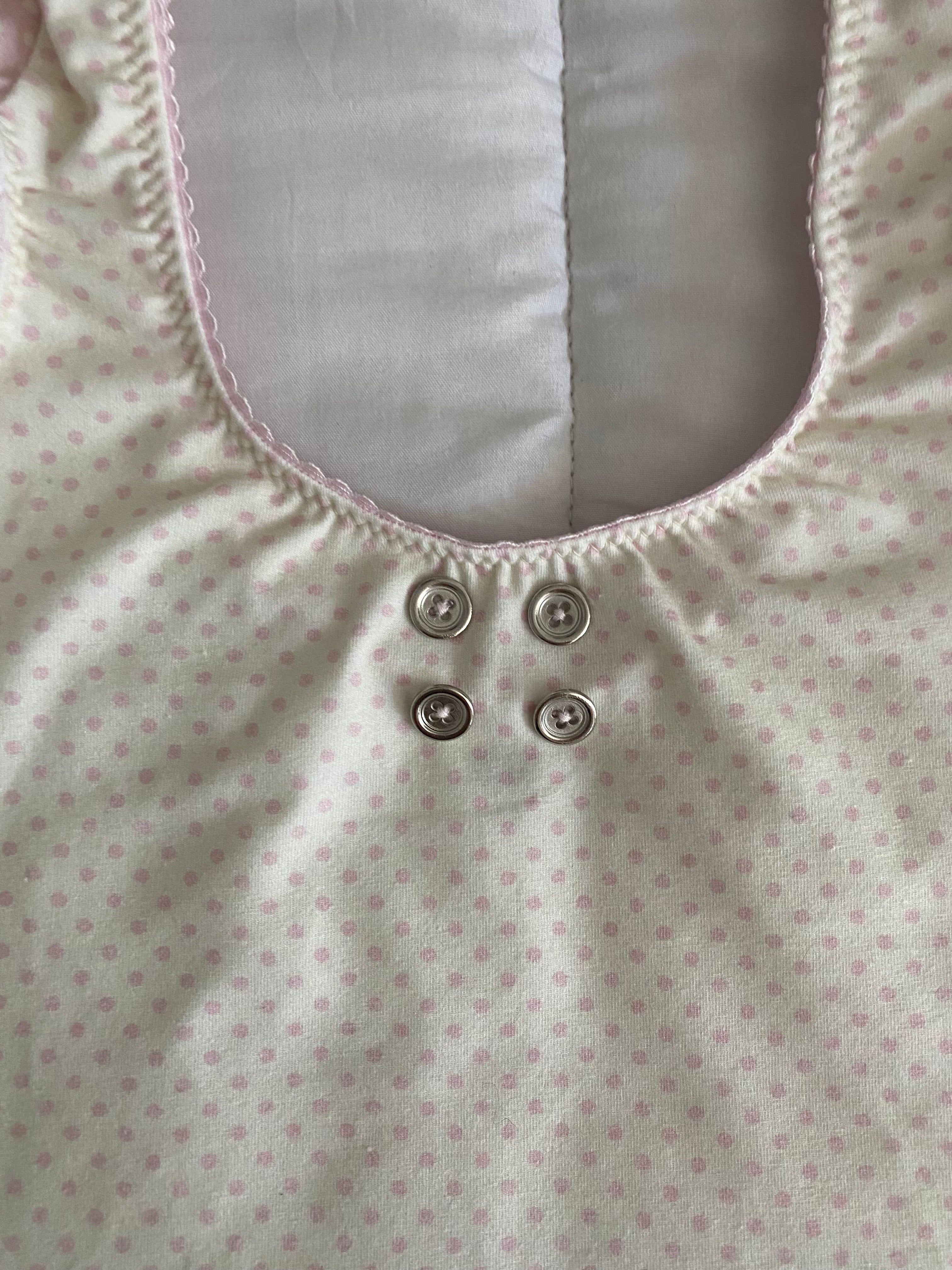 pink & cream silver button top