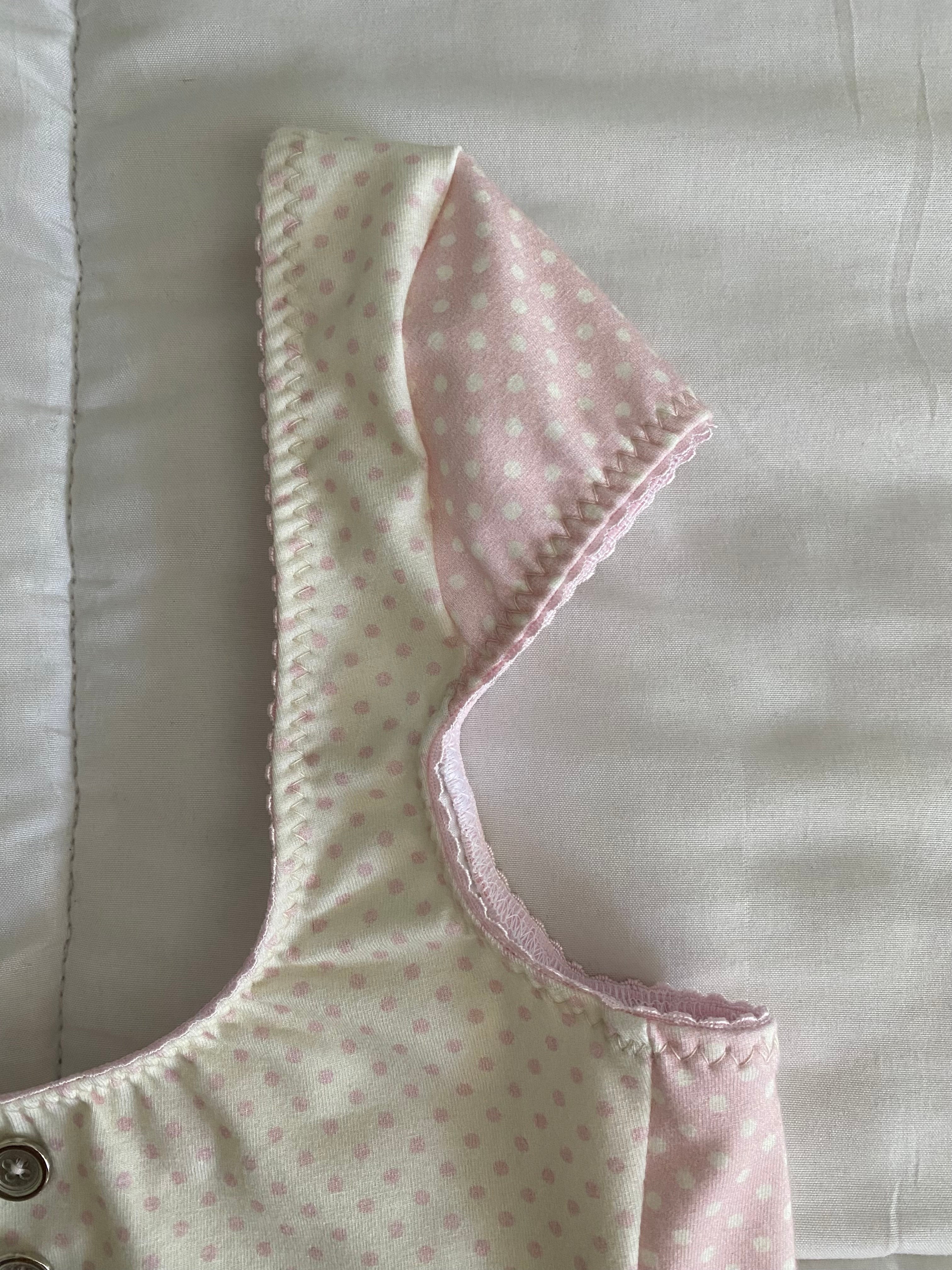 pink & cream silver button top